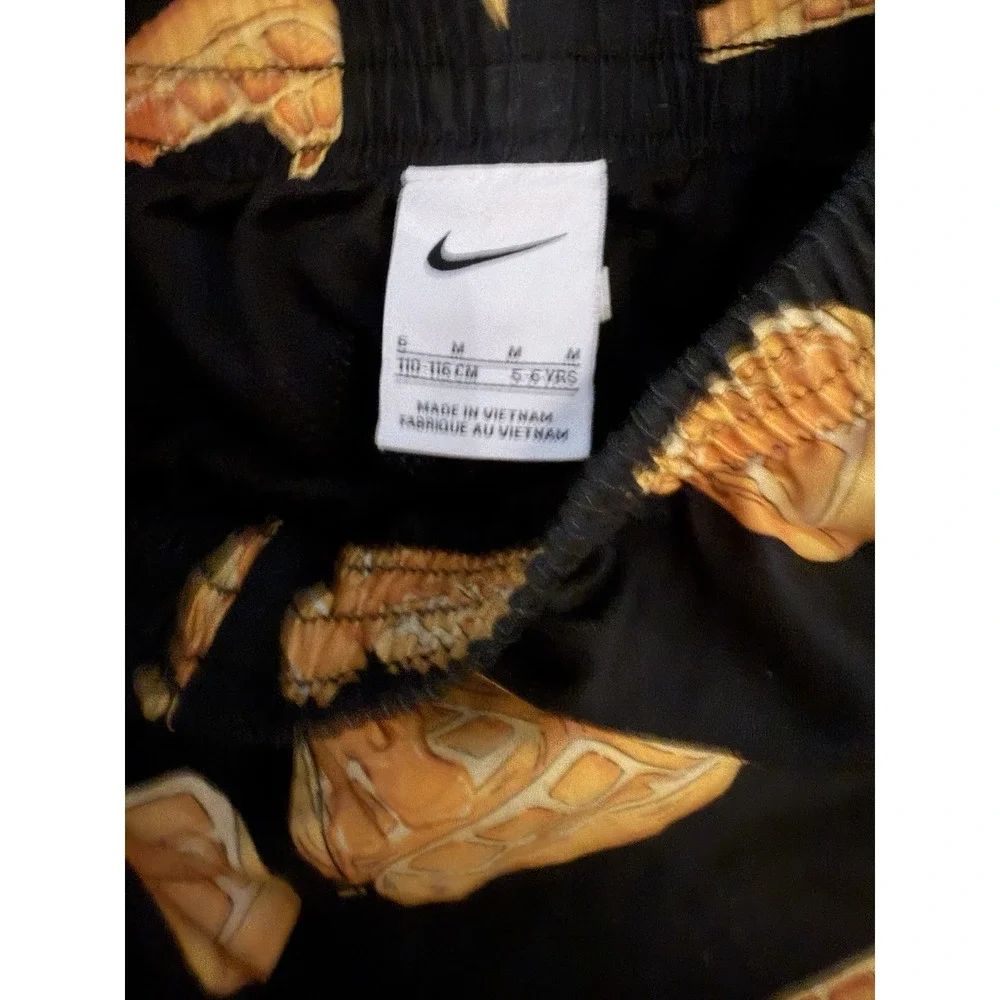 Nike Swim Boys Medium 5-6 Black Waffle Syrup Print Board Shorts Trunks